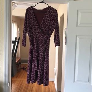 Purple faux wrap dress